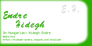 endre hidegh business card